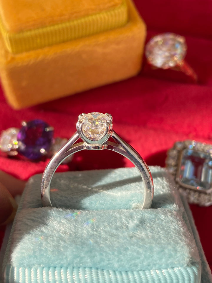 1.40 Carat Oval Cut Moissanite Solitaire Engagement Ring