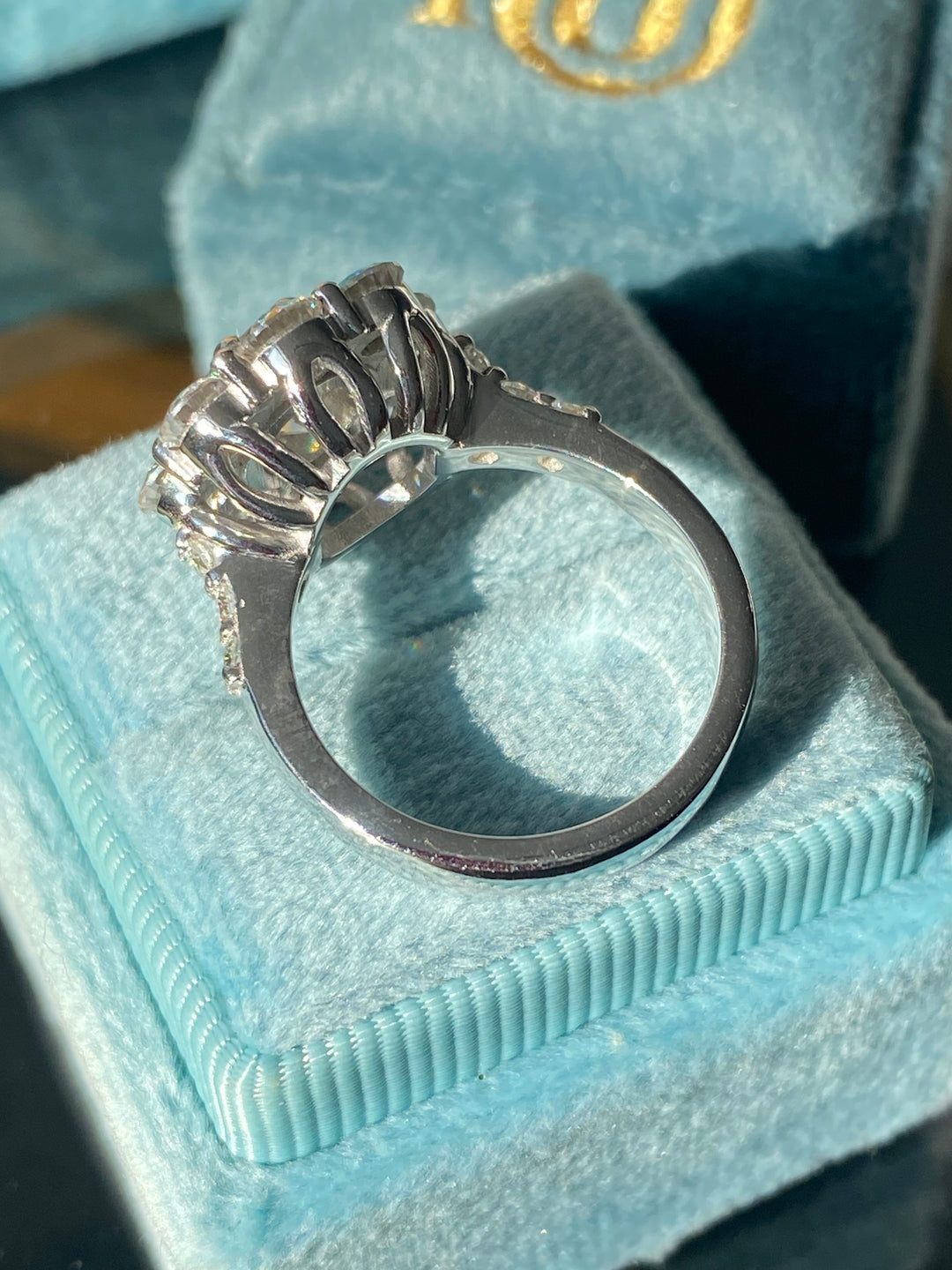 3.38 CTW Moissanite Daisy Halo Engagement Ring