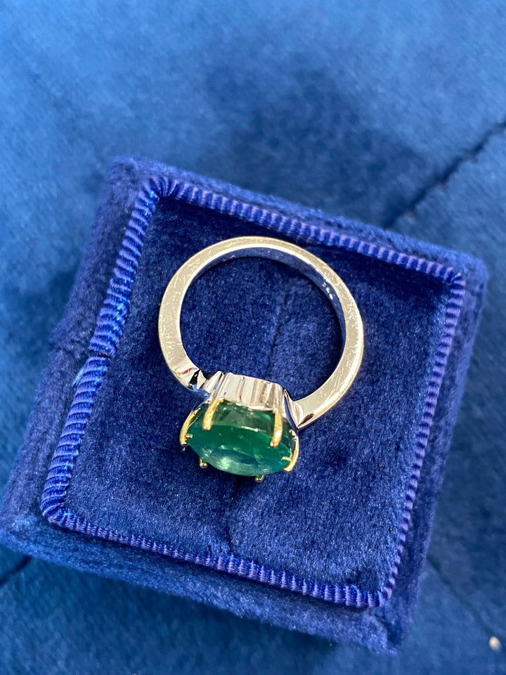 3.50 Carat Emerald Solitaire Ring in 18ct Yellow Gold