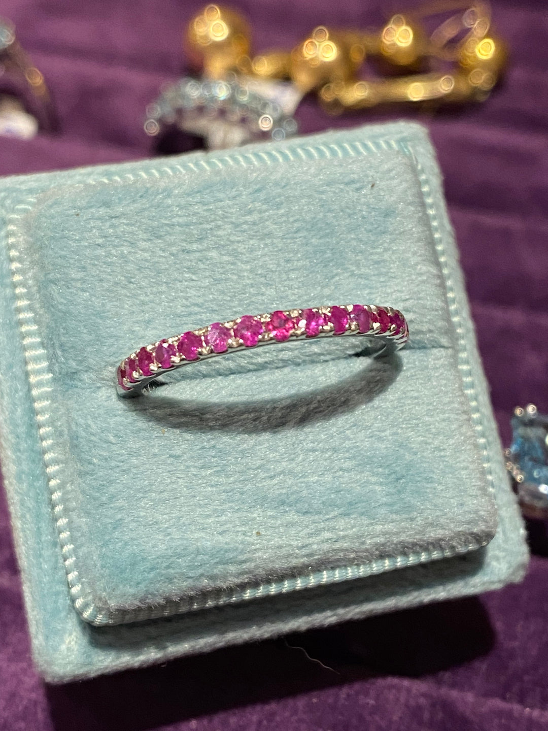 0.50 CTW Ruby Eternity Stacking Ring in Sterling Silver