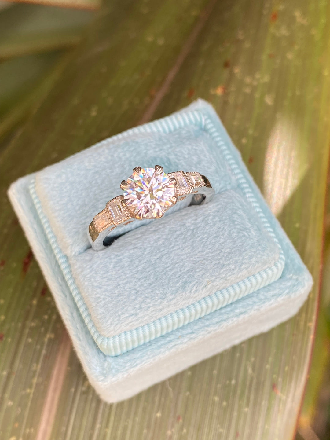 2.50 CTW Moissanite Art Deco Style Engagement Ring