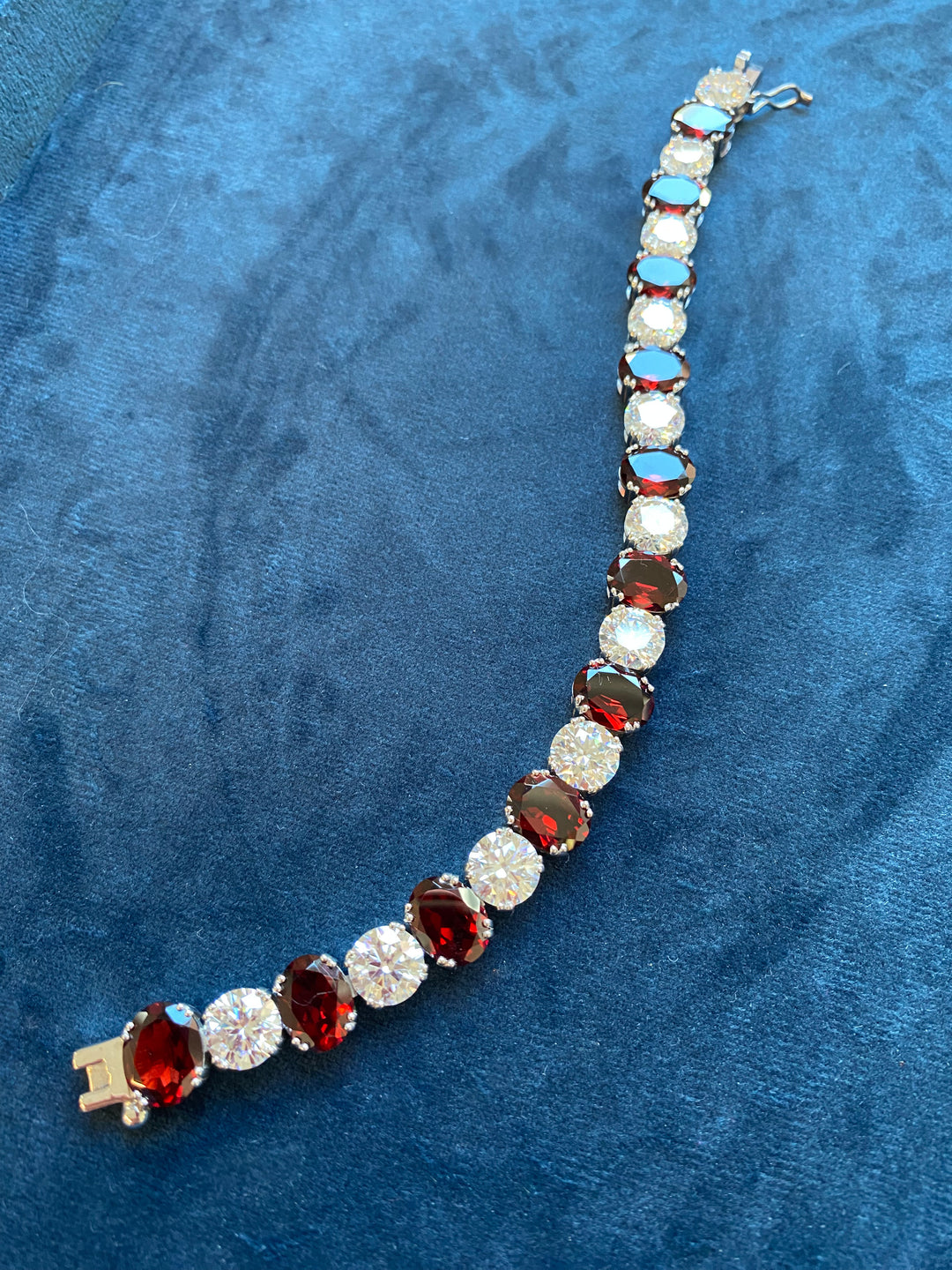 170.86 CTW Moissanite and Garnet Necklace