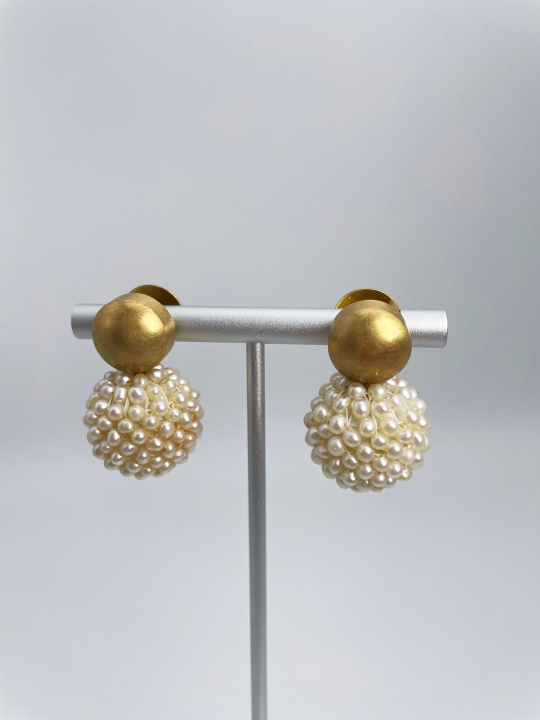 Seed Pearl Drop Earrings in 18ct Yellow Gold