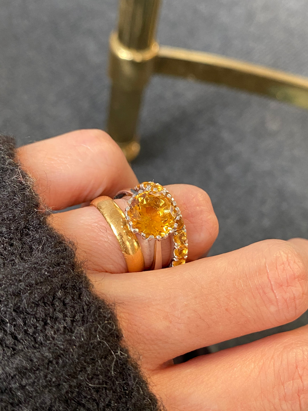 1.10 CTW Citrine Eternity Stacking Ring in Sterling Silver