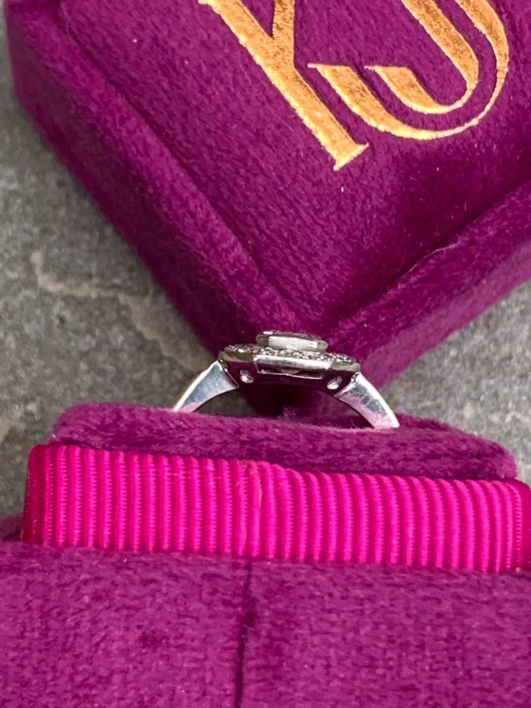 1.15 CTW Emerald Cut Diamond Halo Art Deco Engagement Ring in Platinum 
