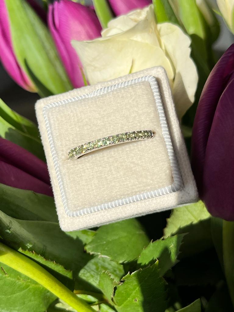 0.30 CTW Peridot Eternity Stacking Ring in Sterling Silver