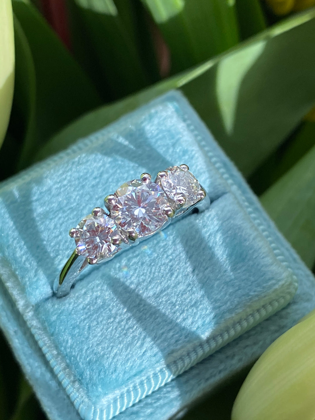 2.00 Carat Round Brilliant Lab-Made Diamond Three Stone Engagement Ring in Platinum  Katherine James Jewellery
