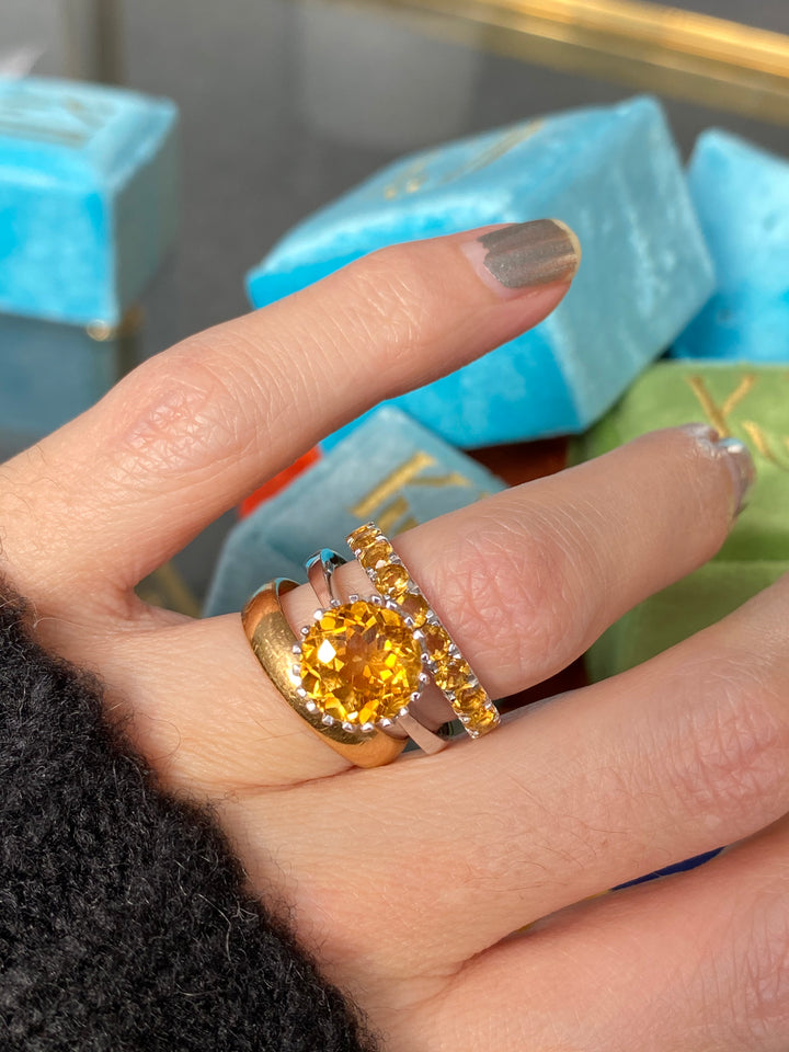 1.10 CTW Citrine Eternity Stacking Ring in Sterling Silver
