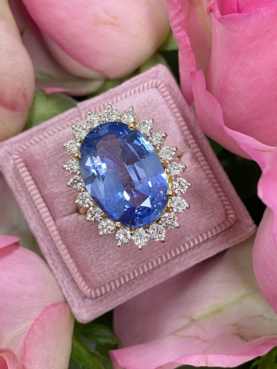 14 Carat Oval Cut Ceylon Blue Sapphire Unheated Engagement Ring in Yellow Gold Katherine James Jewellery    