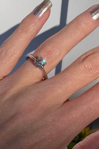 1.00 Carat Round Brilliant Cut Lab Grown Diamond Engagement Ring in Platinum