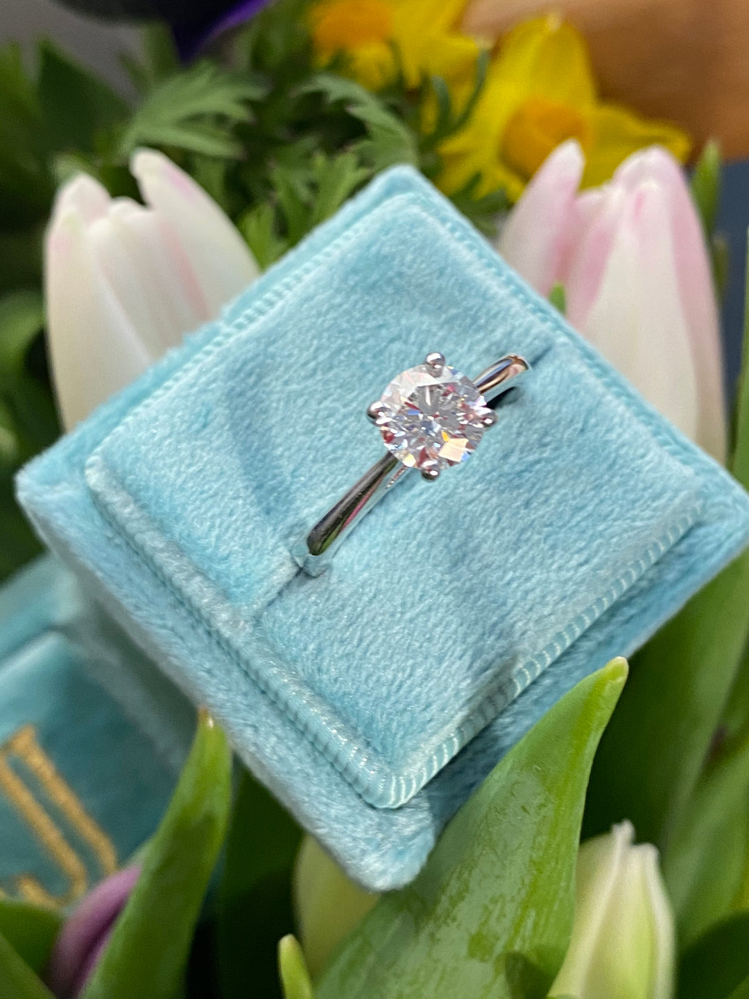 1.00 Carat Round Brilliant Lab Made Diamond Engagement Ring in Platinum 