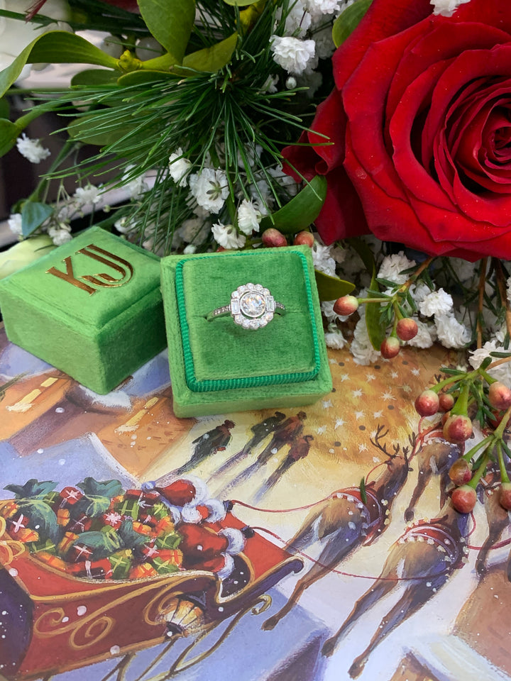 0.90 CTW Diamond Art Deco Engagement Ring in Platinum 