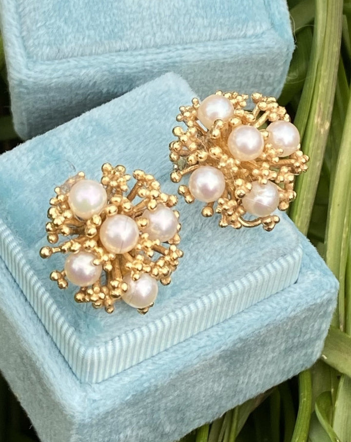 Pearl Earrings in 18ct Yellow Gold