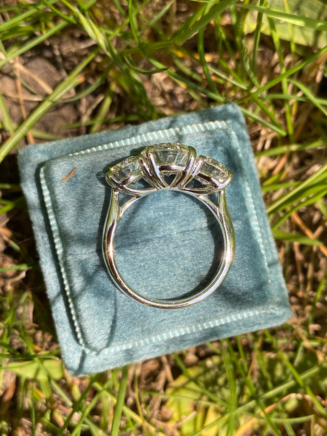 4 carat Diamond Trilogy Engagement Ring in White Gold 