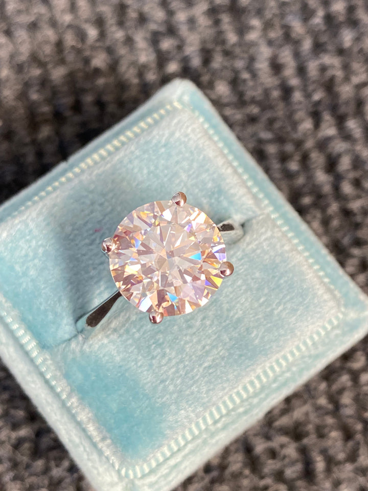 5 Carat Round Brilliant Cut Moissanite Engagement Ring Sterling Silver Katherine James Jewellery 5 Carat Round Brilliant Cut Moissanite Engagement Ring Sterling Silver Katherine James Jewellery 
