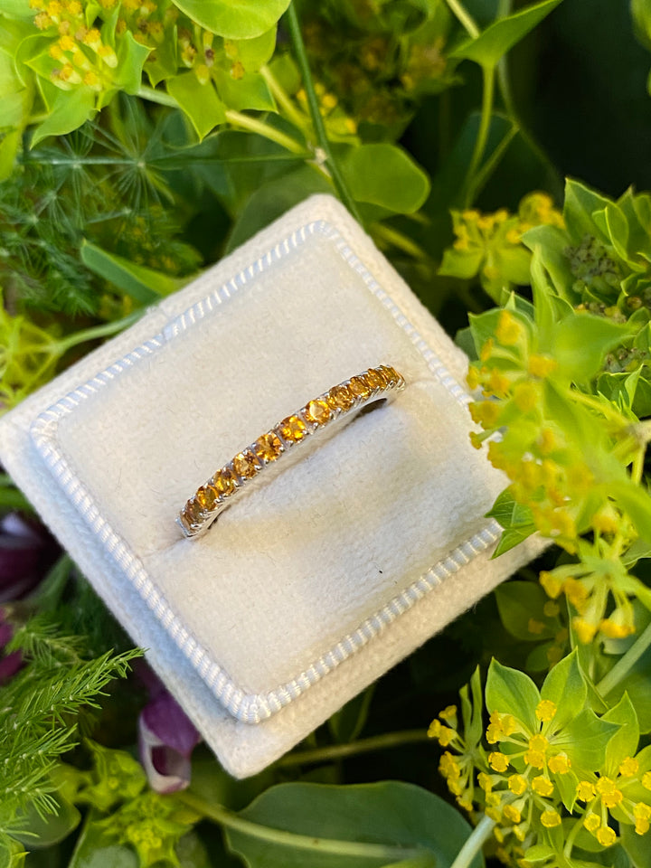 0.30 CTW Citrine Eternity Stacking Ring in Sterling Silver